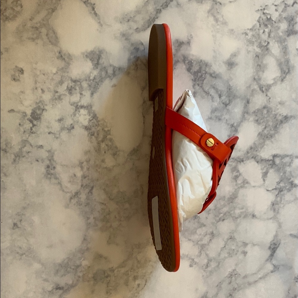 NIB!  Tory Burch Miller Logo Sandals in Poppy Red - Picture 5 of 6